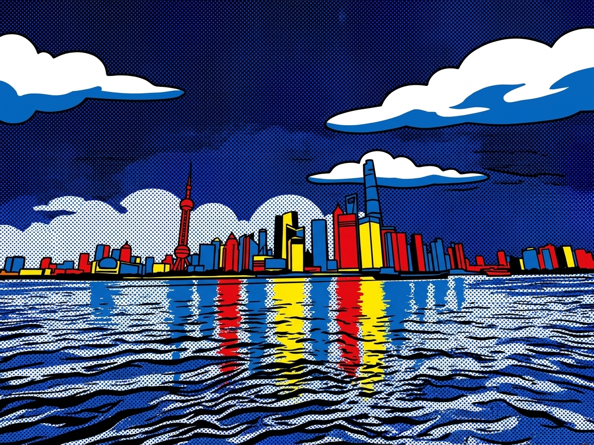 Shanghai Pudong skyline at dusk